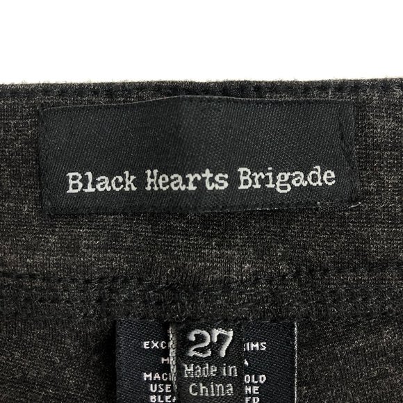 Black Hearts Brigade Women's Size 27 Grey Ponte Knit Stretch Skinny Pants - Picture 10 of 11